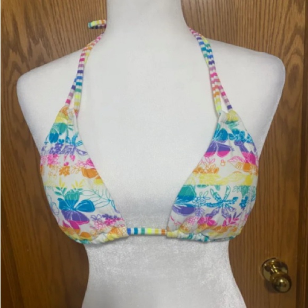 Colorful Floral Bikini Top